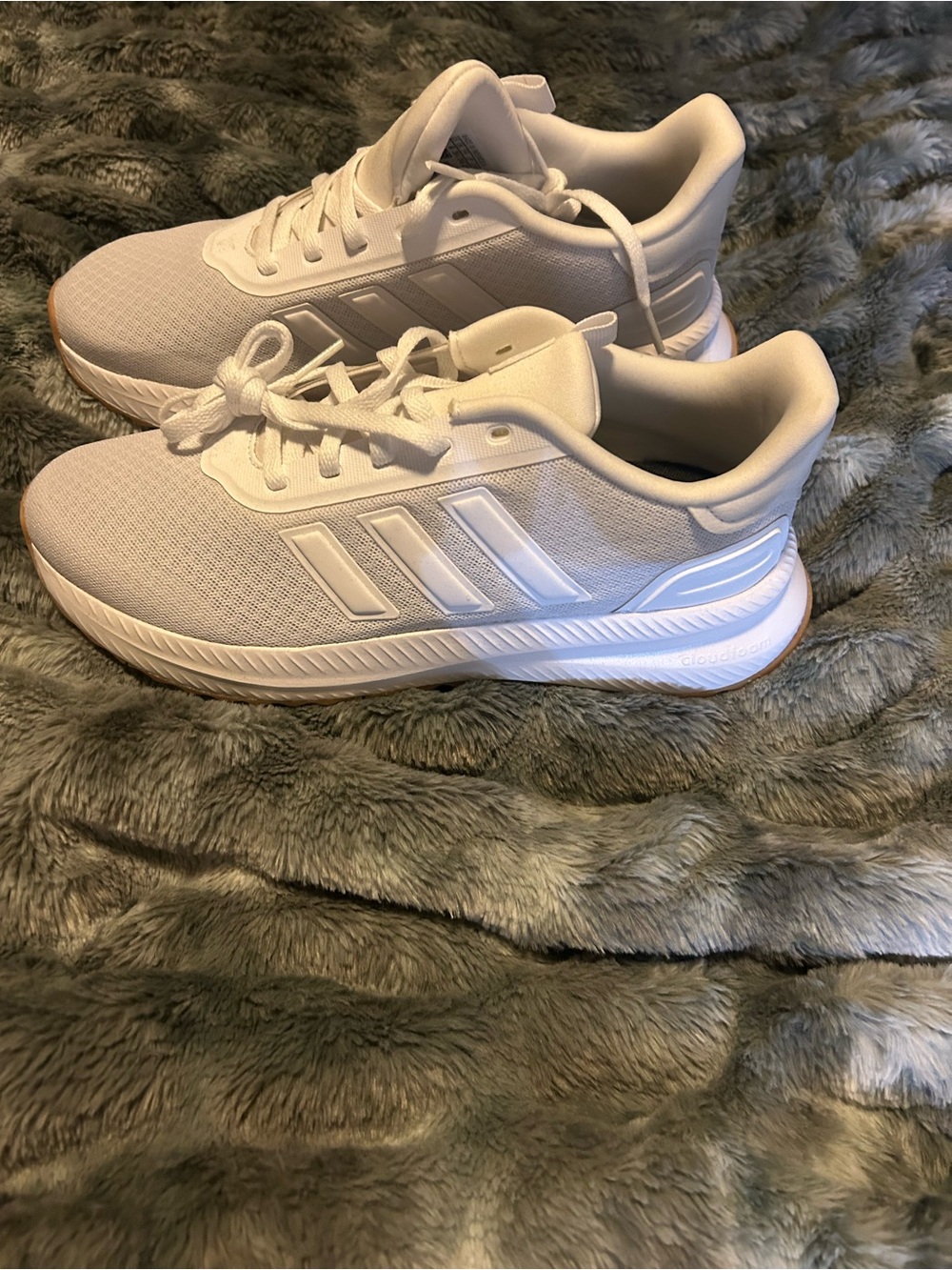 adidas Women's White Lace-Up Mesh Sneakers